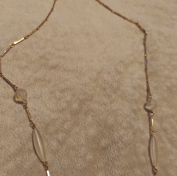 Vintage Gold Tone and White Coventry Necklace 💛 - Picture 3 of 6